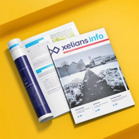 Mise en page du journal interne Xelians au format print et web